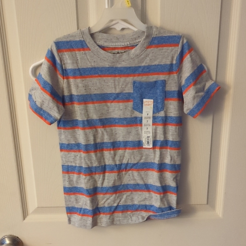 Gray and Blue Striped Kids Shirt